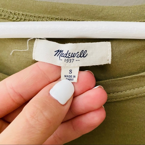 Madewell Long Sleeve Pullover Top Green Sz Small - Picture 4 of 9